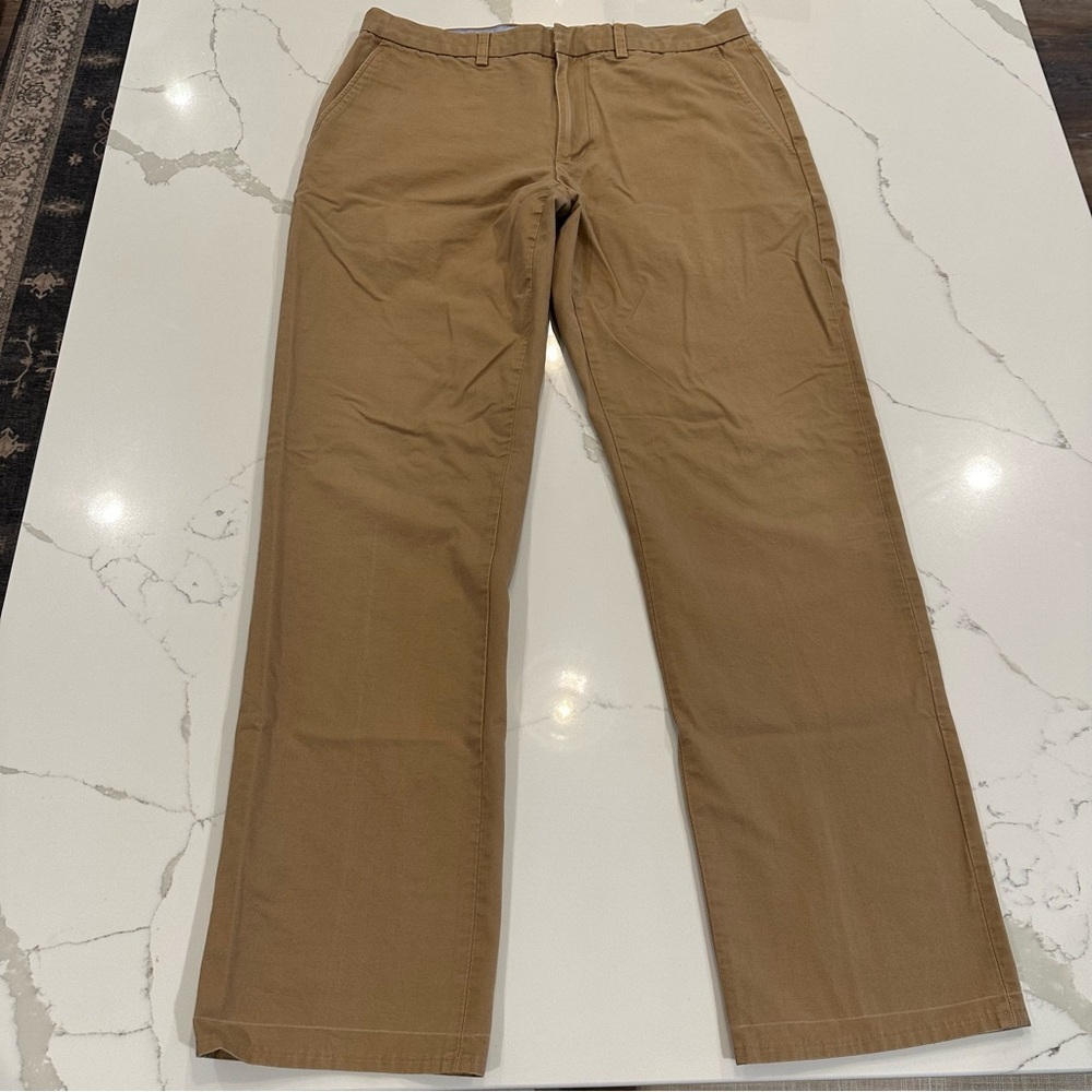 J. Crew Straight Leg Flat Front Khaki Chino Pants Casual Men’s 33 x 32
